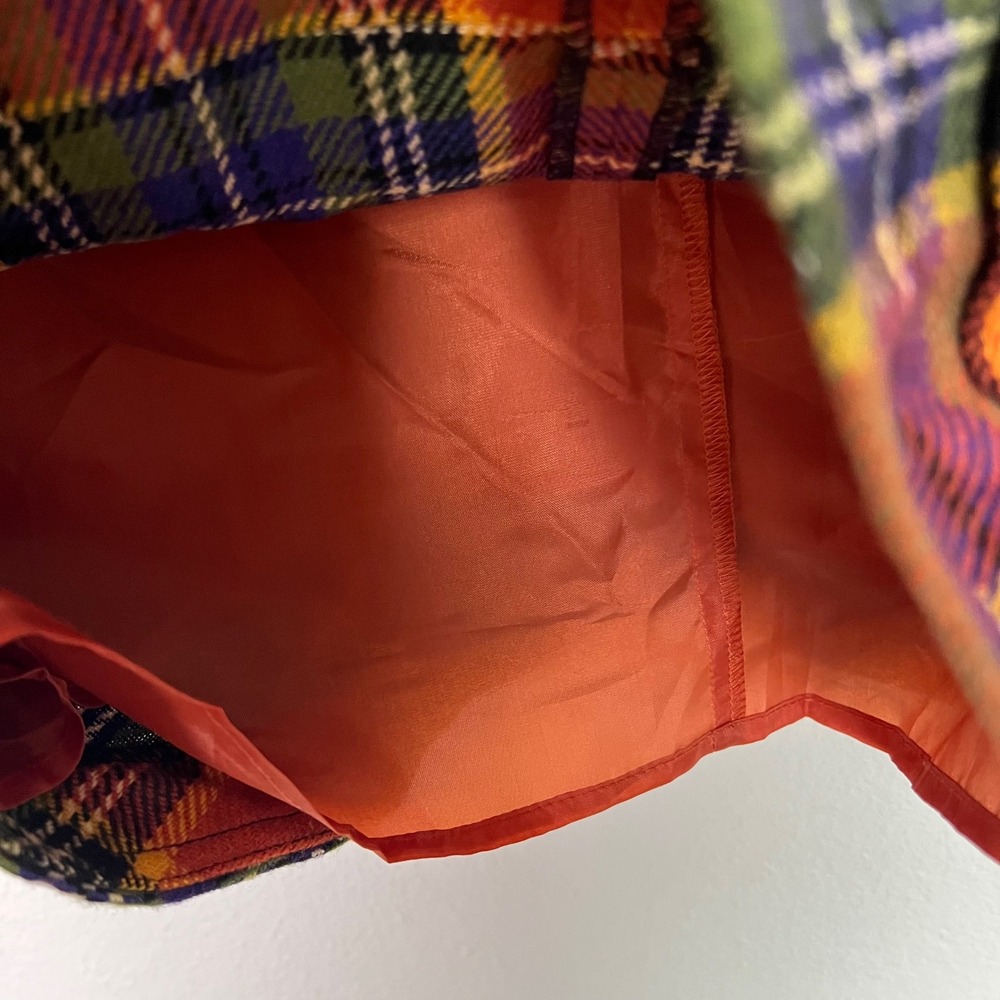 Plenty by Tracy Reese Easy Keeper Skirt Orange Plaid Wool Blend Tulip Hem Size 6 - Picture 9 of 11